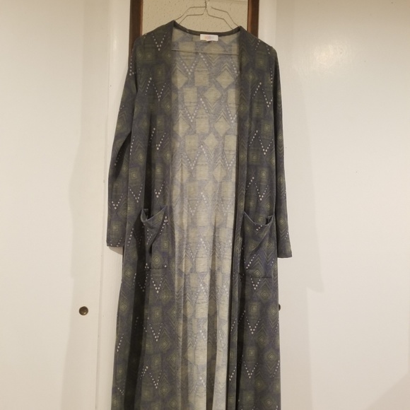 LulaRoe tribal print, long sleeve duster, cardigan - Picture 3 of 6